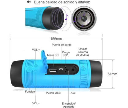 Parlante + Linterna para Bicicleta 3 en 1 🚴‍♂️