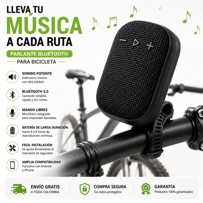 Parlante Bluetooth con soporte para Moto o bicicleta