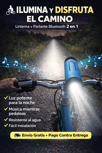 Parlante + Linterna para Bicicleta 3 en 1 🚴‍♂️
